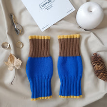 Load image into Gallery viewer, UN/PAIR Fingerless gloves Electric Blue Hazelnut Yellow
